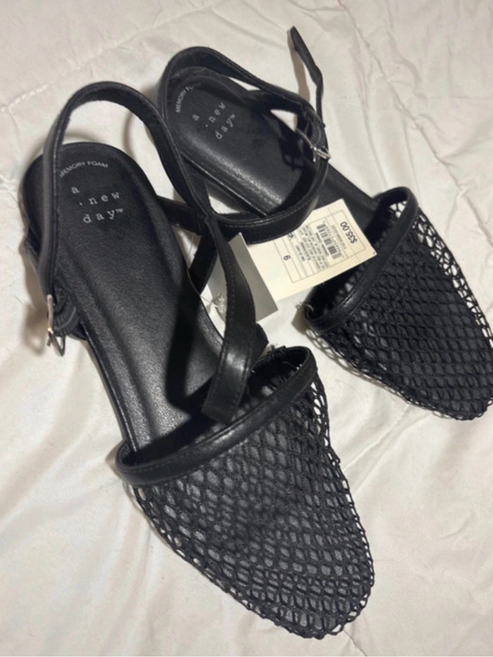 a new day Black Woven Slingback Flats